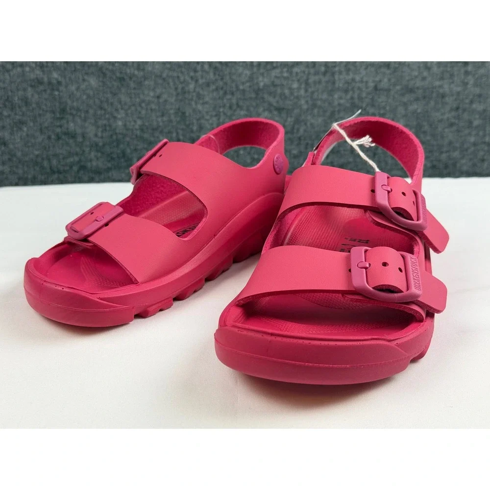 NWT Birkenstock Mogami Terra Beetroot Pink Sandals Kids Ankle Strap 33 US 2-2.5
